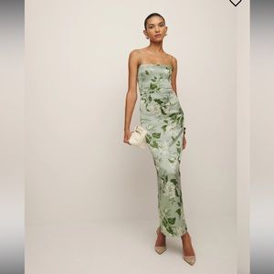 Frankie silk Reformation dress in Tea Garden